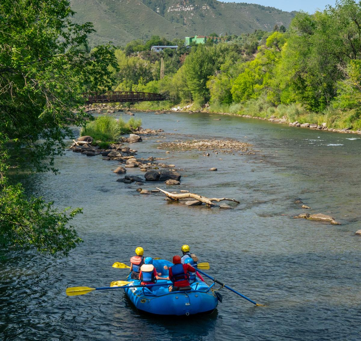 Rafting on the Animas River Near Downtown Durango, CO